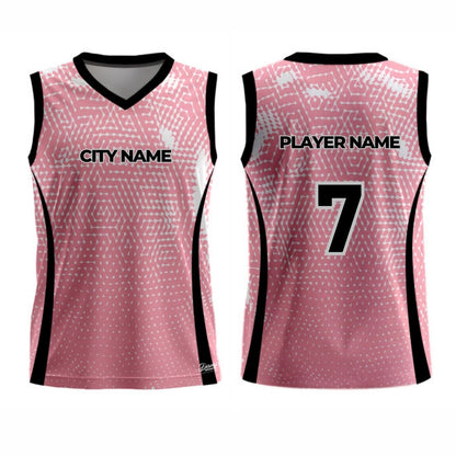 Pink Basketball Jersey - V Neck