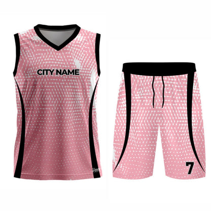 Pink Basketball Jersey - V Neck