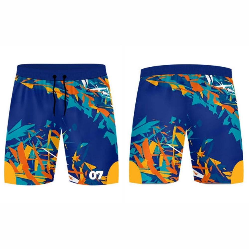 Blue Multicolour Kabaddi Jersey - V Neck