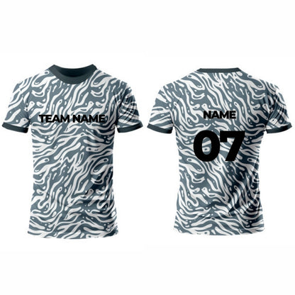 Grey and Black Kabaddi Jersey - Round Neck