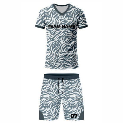 Grey and Black Kabaddi Jersey - V Neck