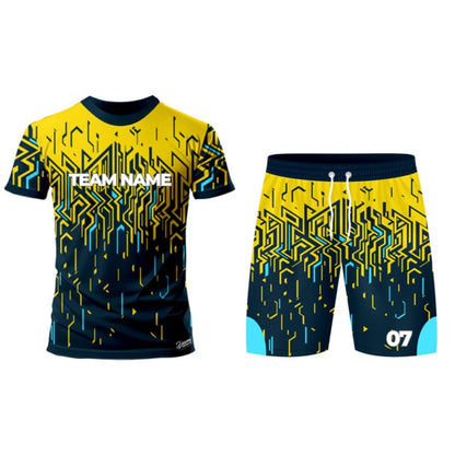Confetti Print Football Jersey - Round Neck